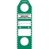 Hose in use (construction services) tag, English, Black on White, Green, 80,00 mm (W) x 260,00 mm (H)